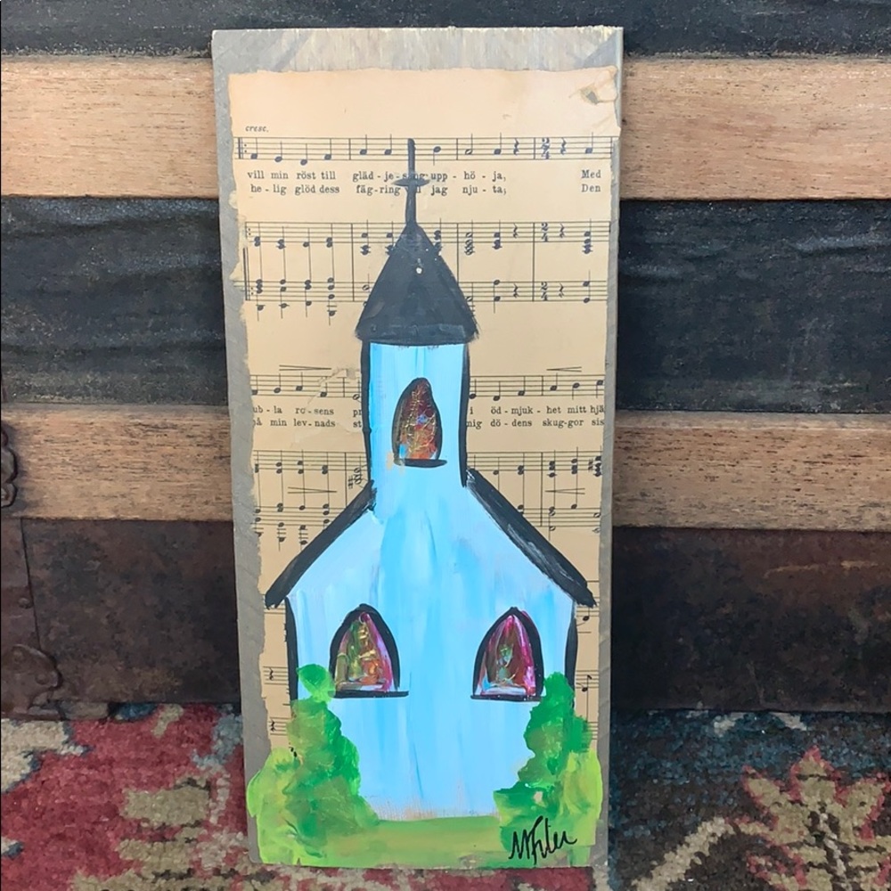 Hand painted music sheet art